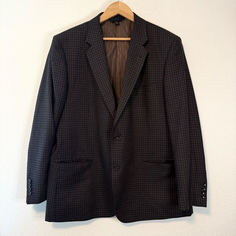 Baroni Plaid Blazer Italian Silk Wool Sport Coat Size‎ 46R